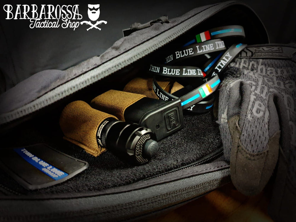 Thin Blue Line - Braccialetto silicone