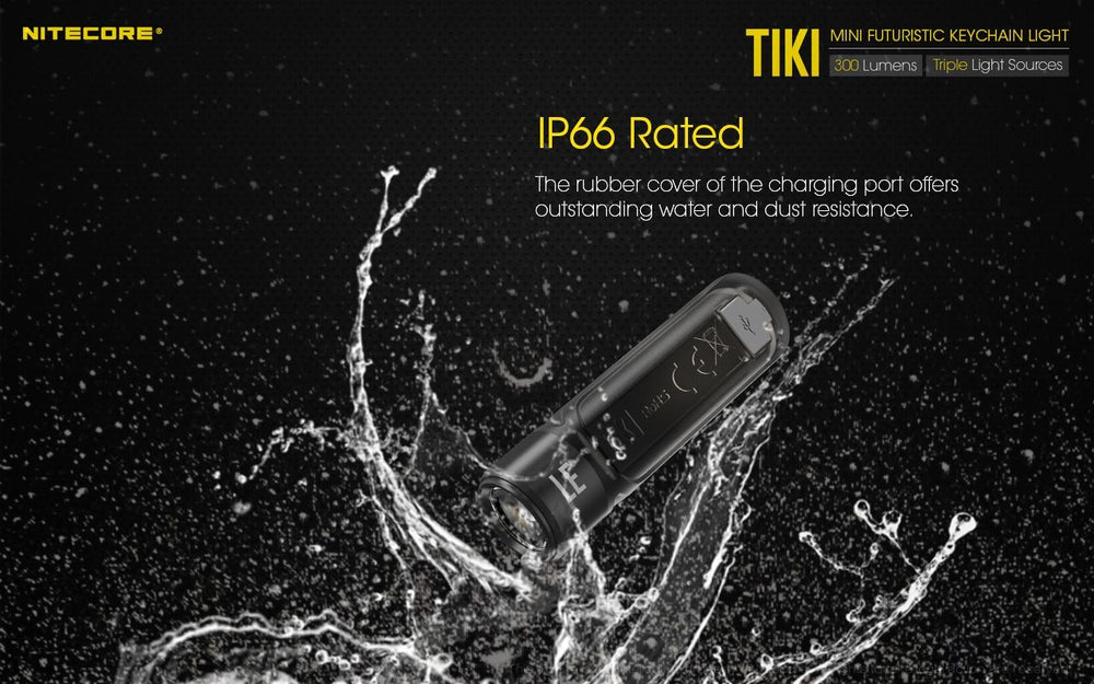 Nitecore - TIKI LE - Portachiavi Ricaricabile USB + Rosso/Blu - 300 lumens