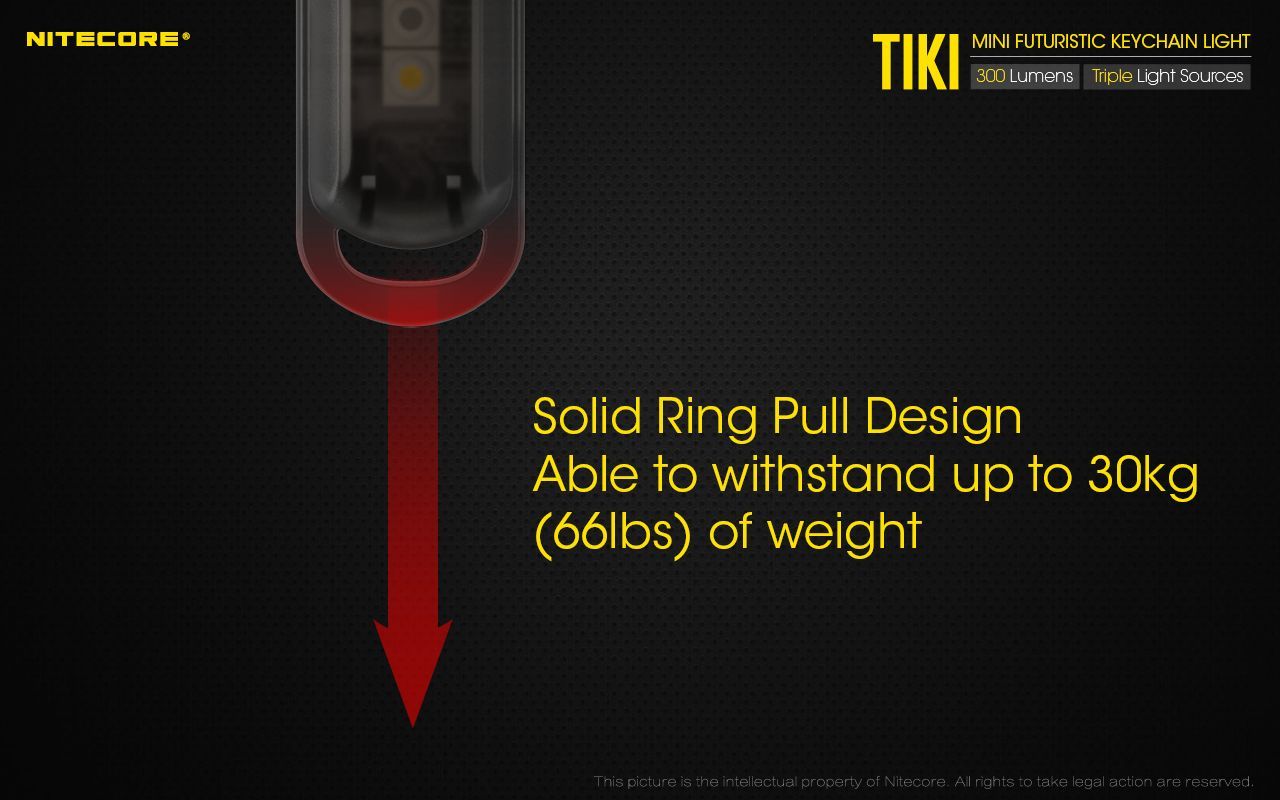 Nitecore - TIKI LE - Portachiavi Ricaricabile USB + Rosso/Blu - 300 lumens