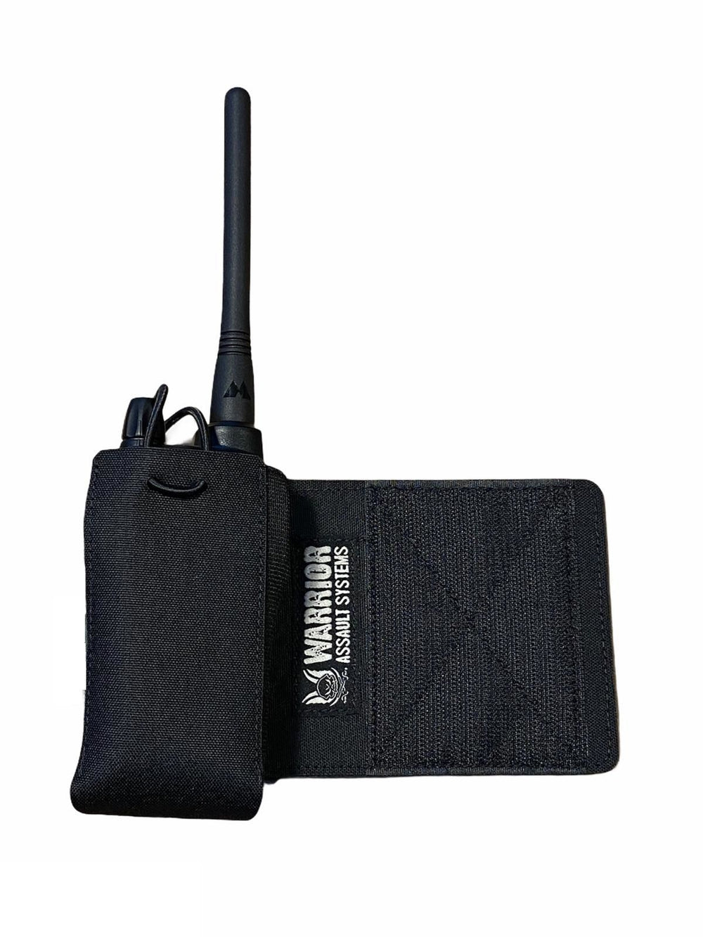 Warrior Laser Cut Wing Velcro Adjustable Radio Pouch Left Side Black