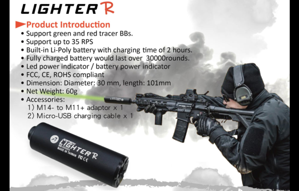 Lighter R Tracer Unit Acetech - Black