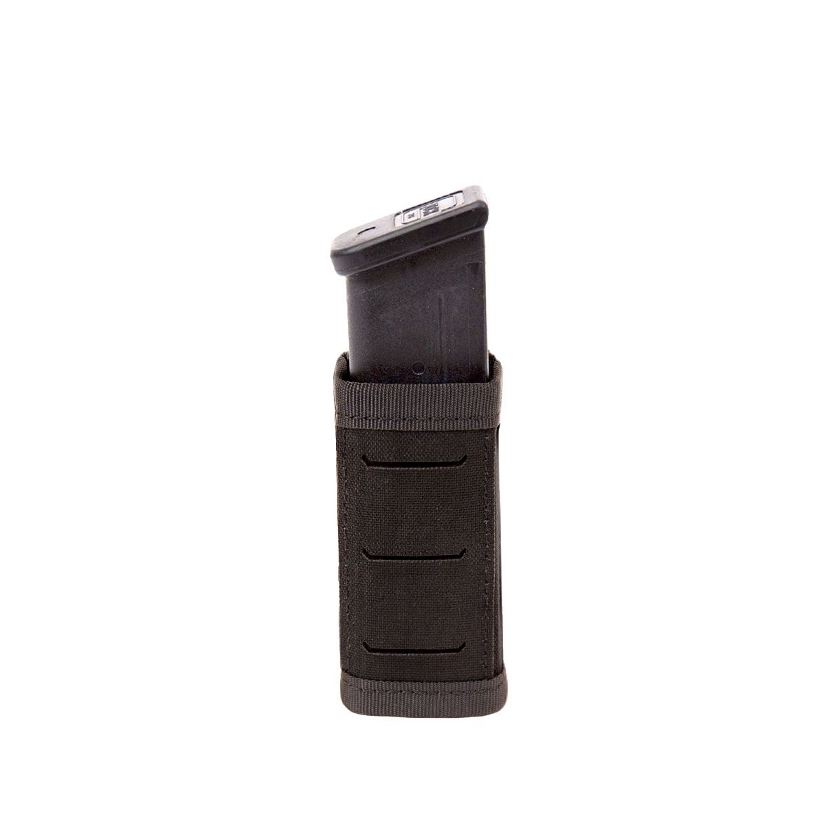 Warrior Laser Cut Single Snap Mag Pouch 9mm Short - Black