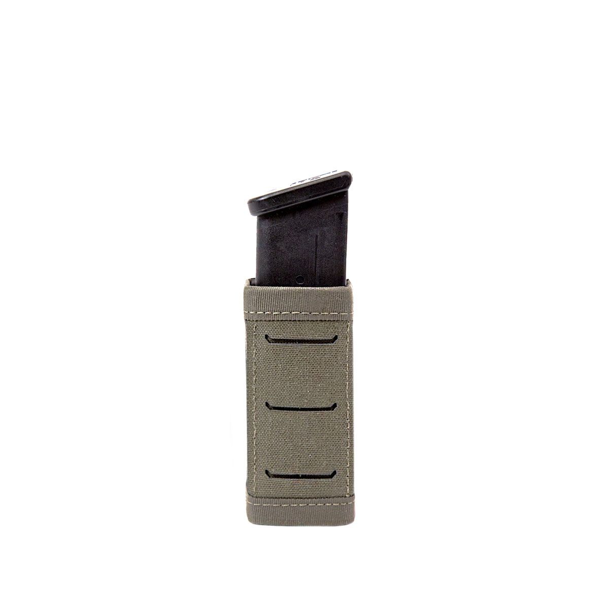 Warrior Laser Cut Single Snap Mag Pouch 9mm Short - Ranger Green