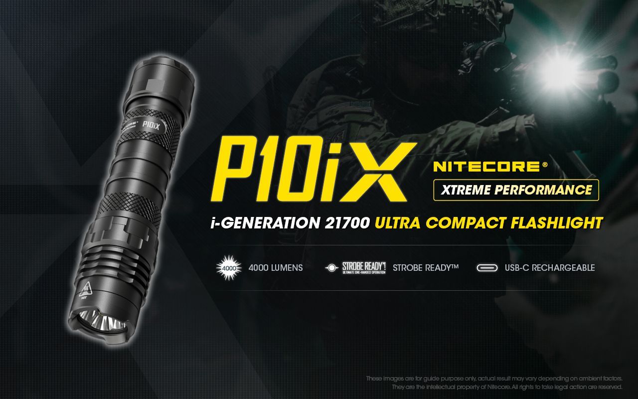 Nitecore - P10iX Torcia Tattica Ricaricabile USB-C - 4000 Lumens e 158 metri