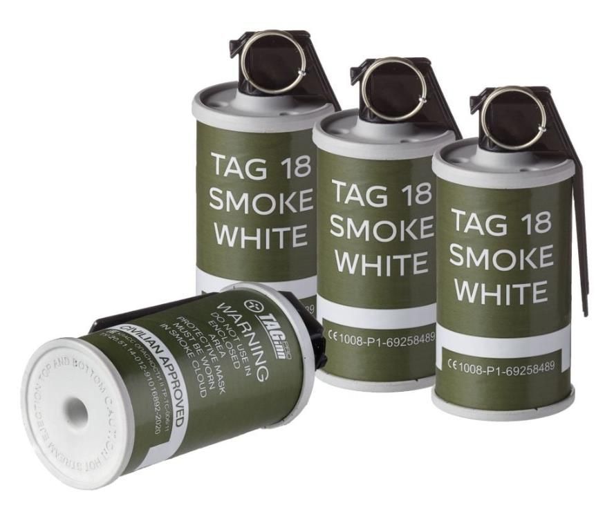 TAGINN - Airsoft Pyrotechnics TAG-18 Fumogena Scatola 6pz - Bianco