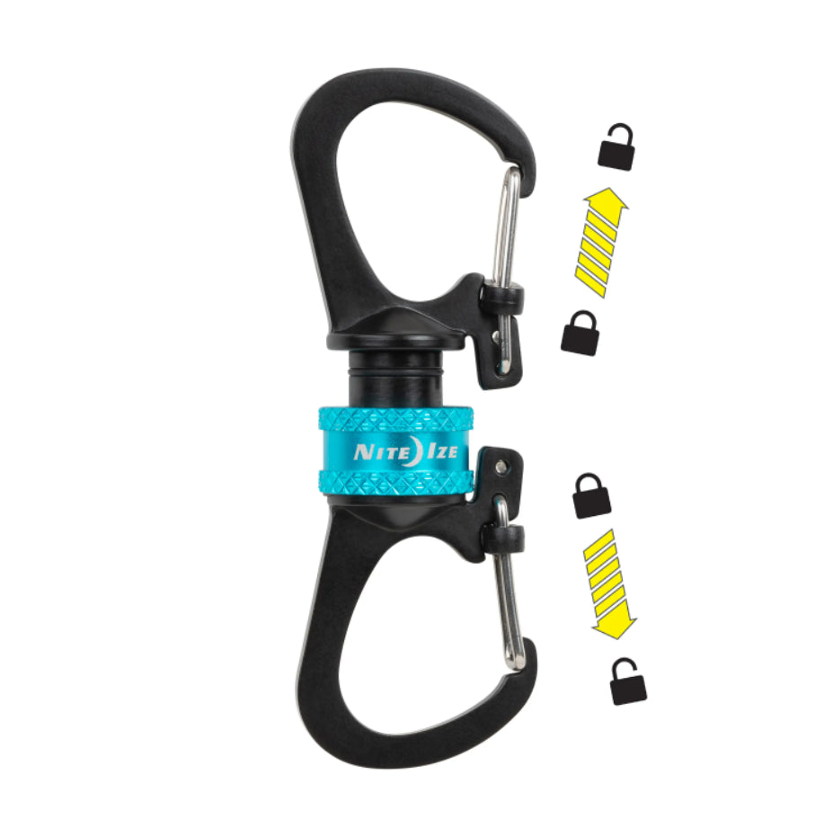 Nite Ize - Slidelock 360 Magnetic Locking Dual Carabiner - Blue