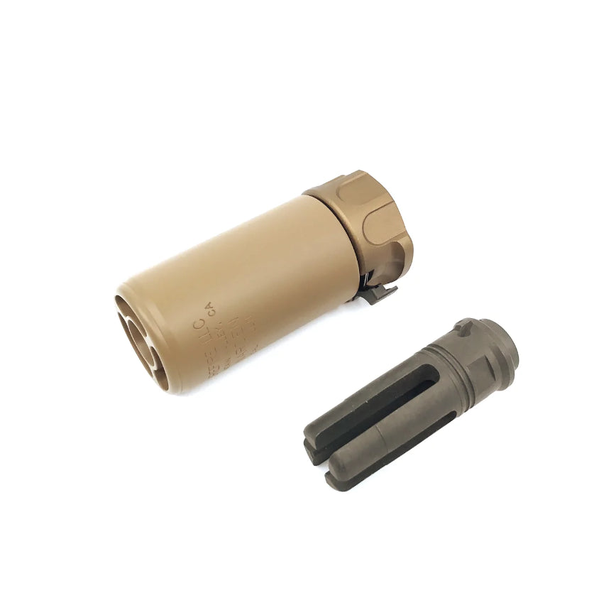 Airsoft Artisan - SF Style Muzzle Brake W 4 Prong Flash Hider - Dark Earth