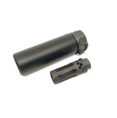 Airsoft Artisan - SF Style 5Inch Mini Silencer + Comp Flash Hider - Black