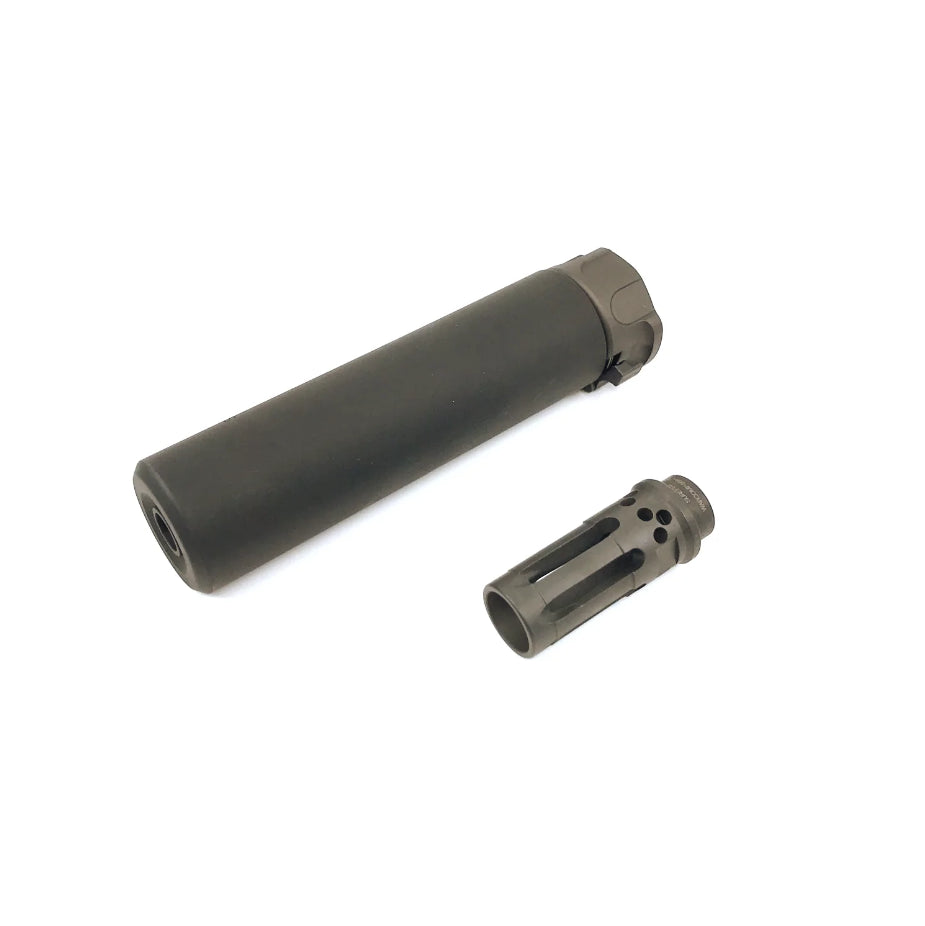 Airsoft Artisan - SF Style 6.2Inch Socom Silencer + W Comp Flash Hider - Black
