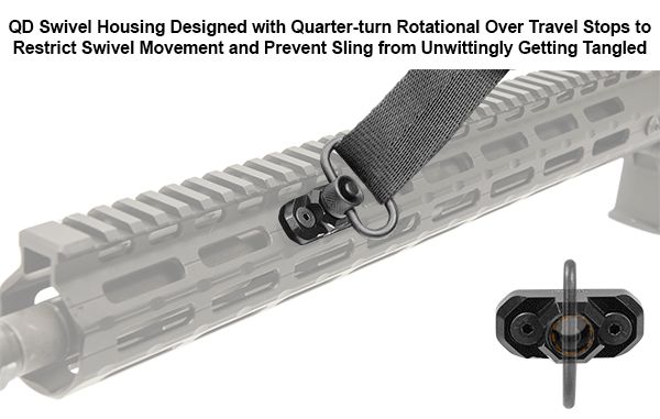 UTG PRO® M-LOK® Standard QD Sling Swivel Adaptor, Black