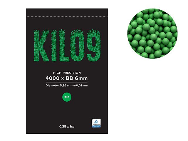 KILO9 - 0.25G Biodegradable 6mm Airsoft BB Green - 4000rd