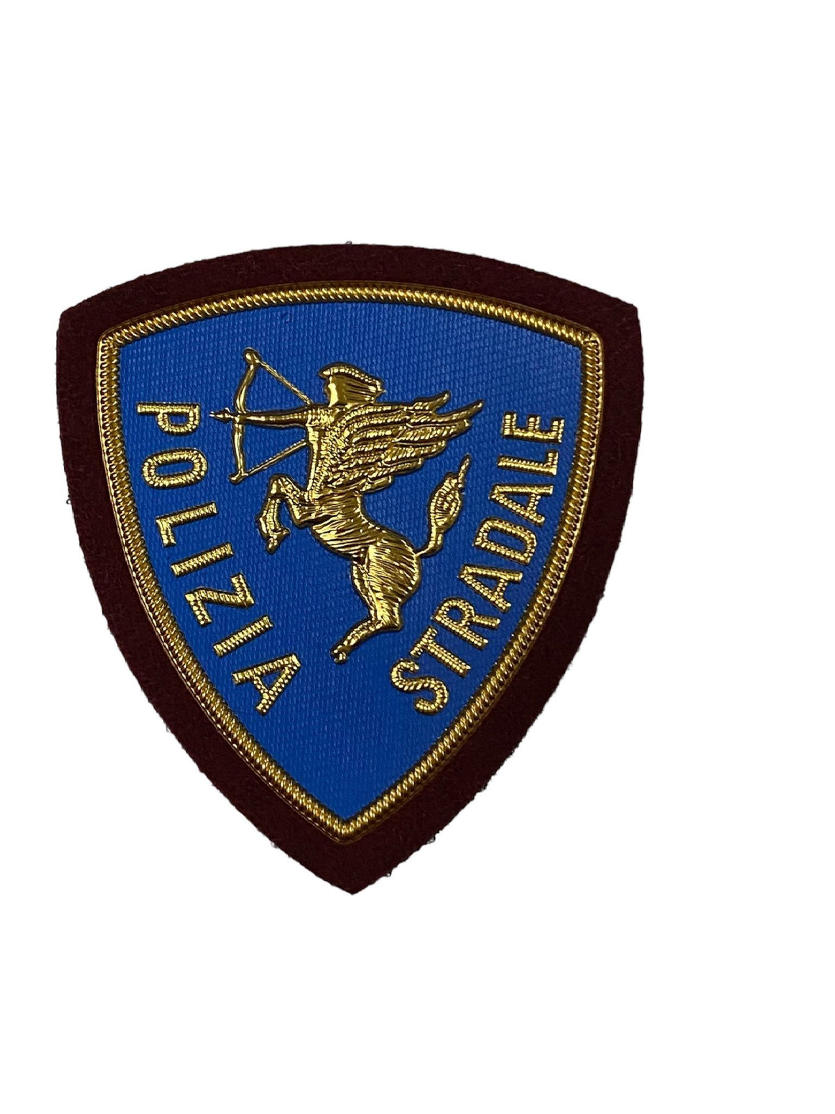 Scudetto Plastica Polizia Stradale in Rilievo con Velcro