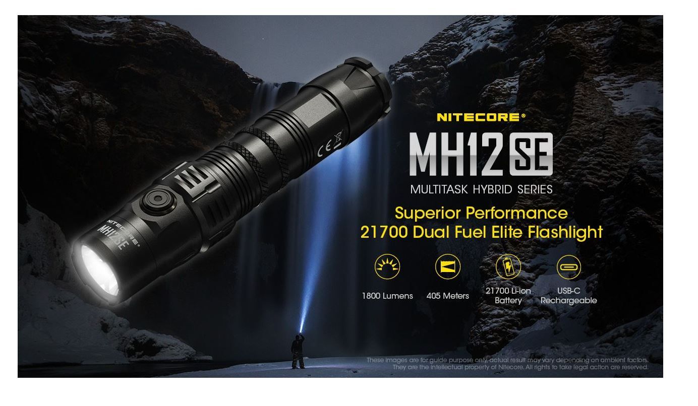 Nitecore - MH12SE - Ricaricabile USB - 1800 lumens e 405 metri - Torcia Led