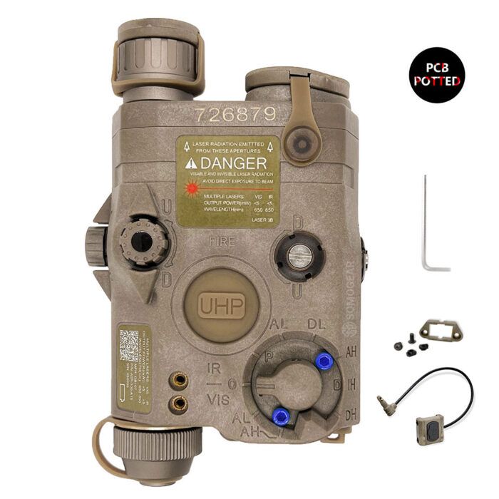 SomoGear PEQ-15 Airsoft Aiming Laser IR Laser Flashlight with PCB - Tan/Red