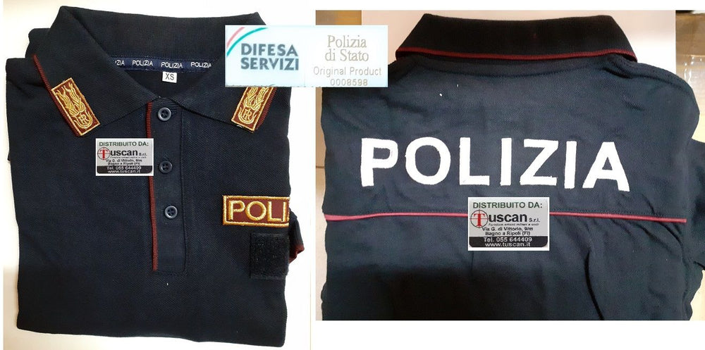 Polo Polizia Di Stato Completa di Ricami