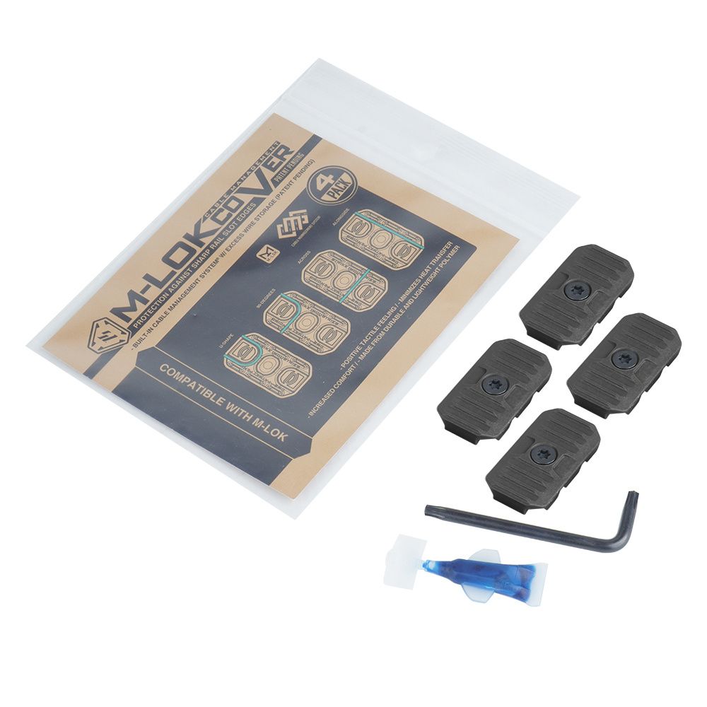 Strike Industries - M-Lok Covers with Cable Management System - Short - 4 pcs. - Black