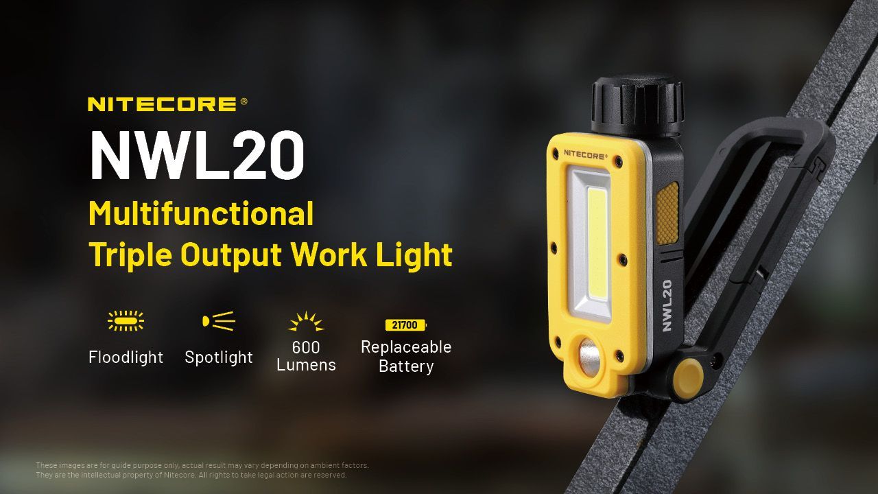 Nitecore - NWL20 - Torcia da Lavoro a Triplo Output - 600 Lumens e 93 Metri