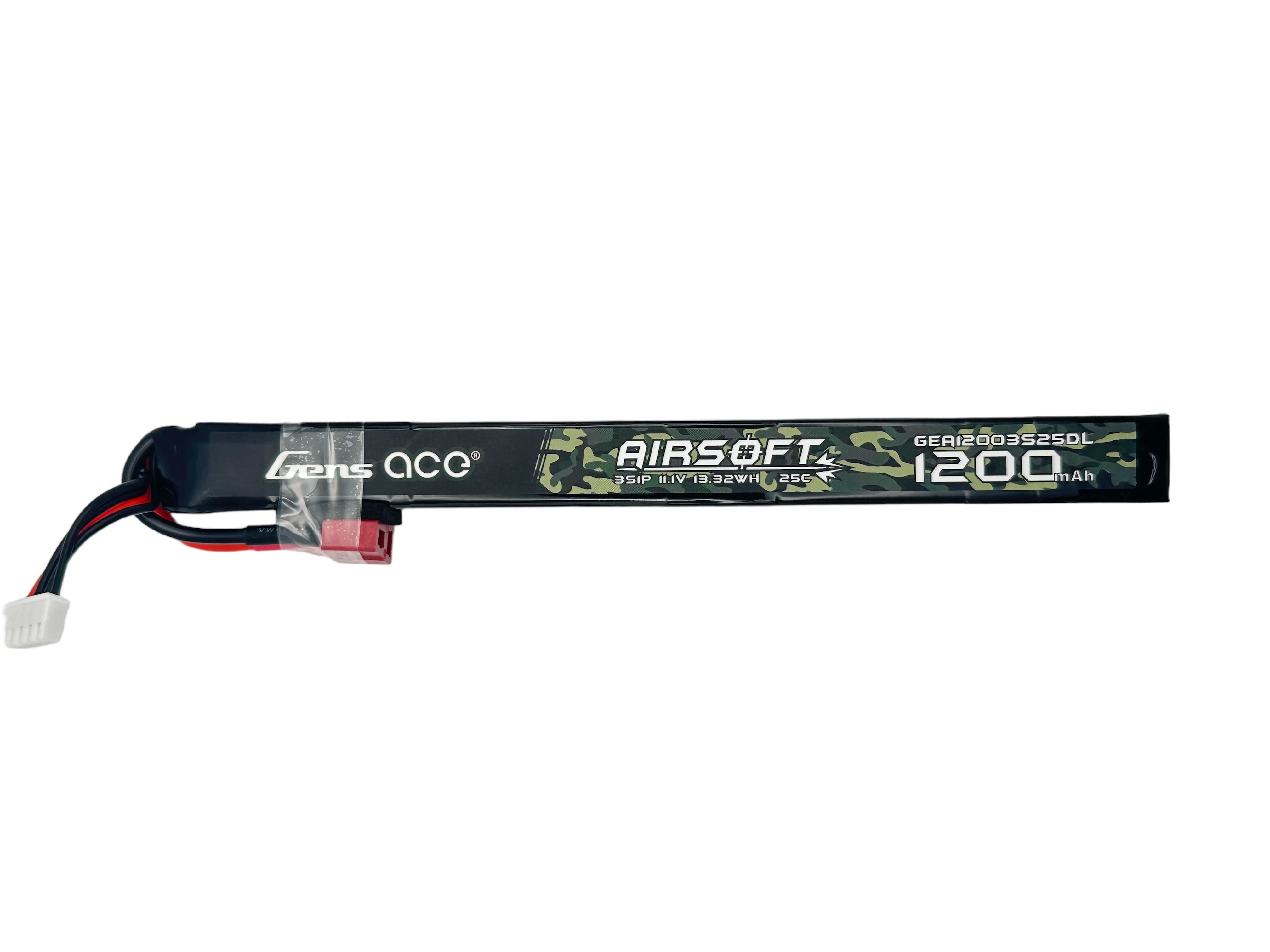 Gens Ace - Lipo 11.1v 1200mAh Long Type - Deans