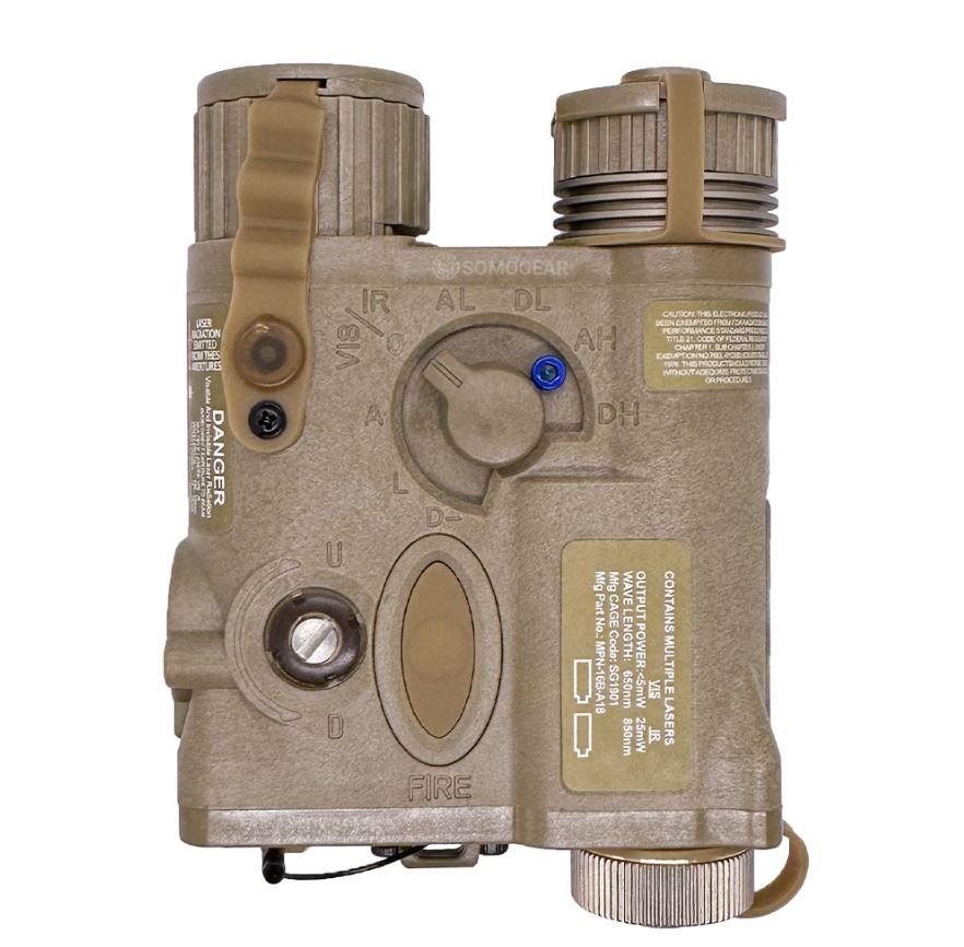 SomoGear PEQ-16B Airsoft Aiming IR Laser Flashlight - Tan/Red