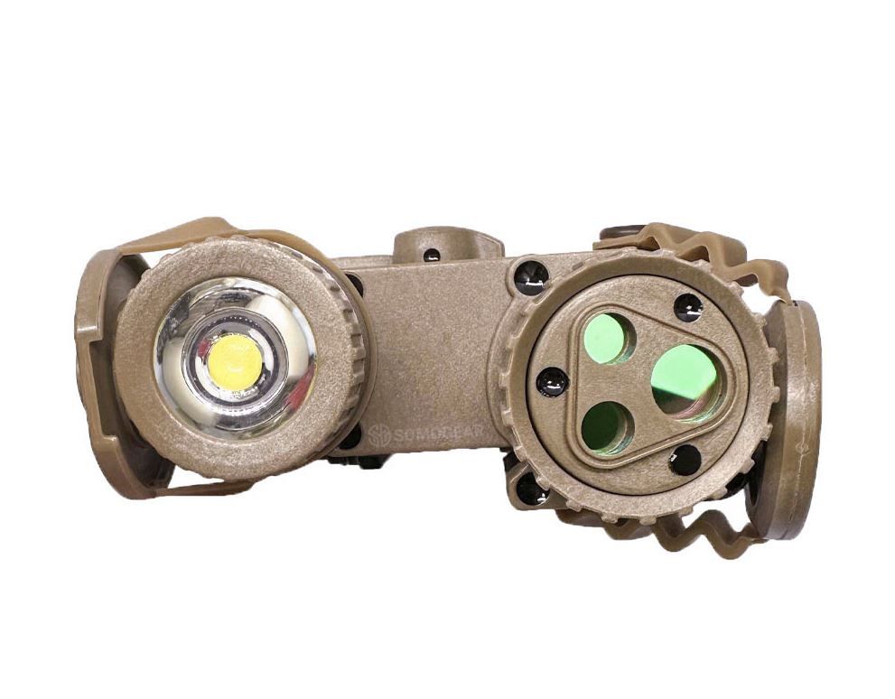 SomoGear PEQ-16B Airsoft Aiming IR Laser Flashlight - Tan/Red