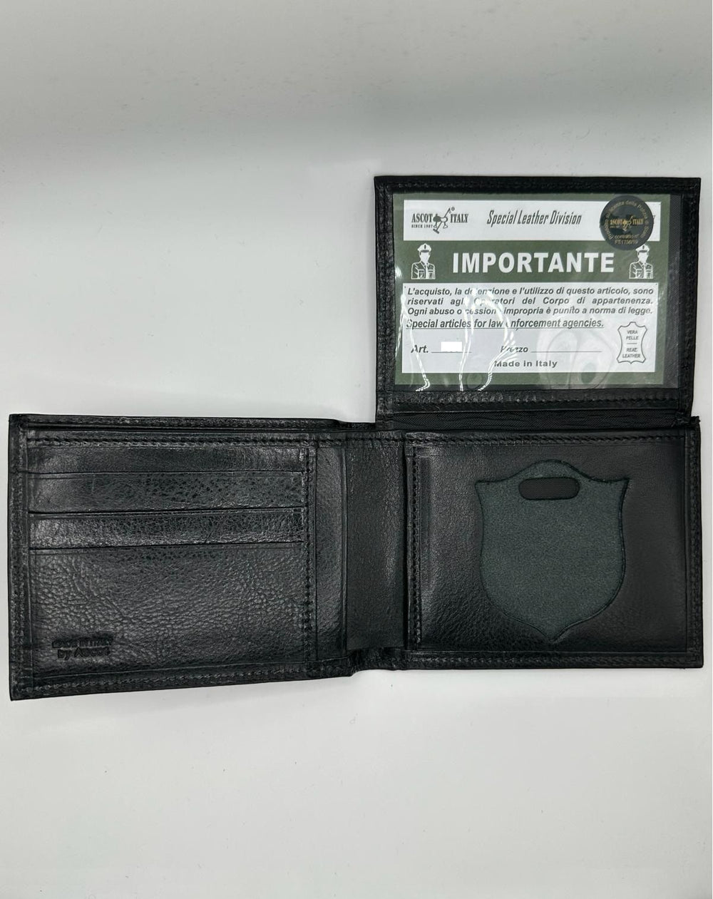 Portafoglio in Pelle Nera per Polizia di Stato