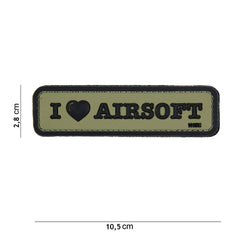 Patch I Love Airsoft - Verde