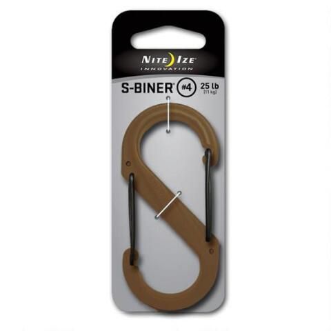Nite Ize - S-Biner 4 Plastic Black Gate - Coyote