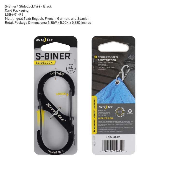 Nite Ize - S-Biner 4 SlideLock - Black
