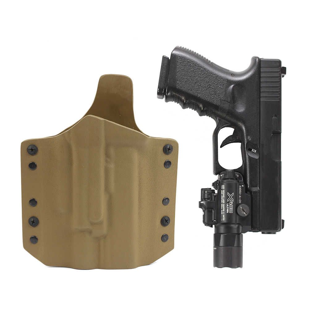 ARES Kydex Holster Glock-17/19 x300/X400 Weapon Lights - Coyote Tan
