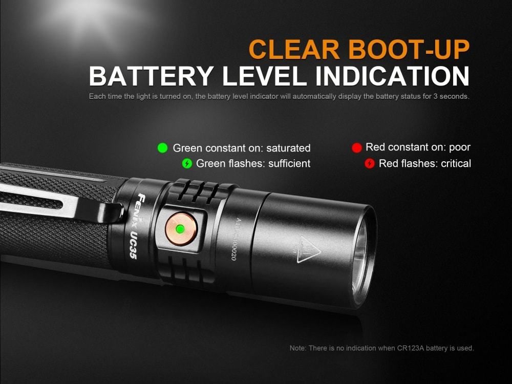 Fenix Torcia UC35 V2.0 LED Ricaricabile - 1000 Lumens