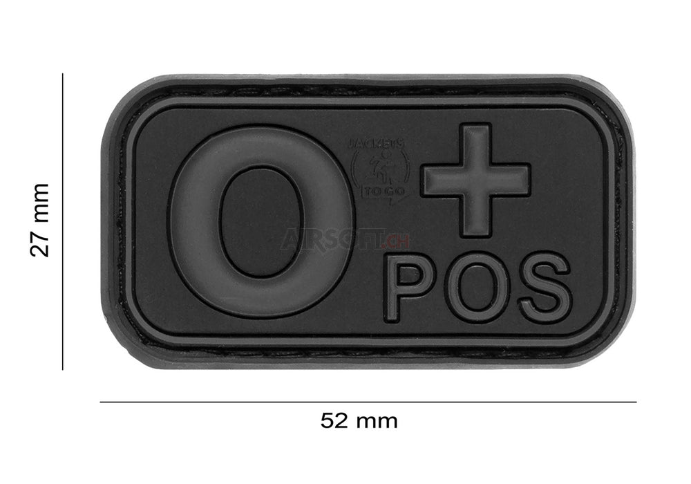 Patch Gruppo Sanguigno 0+ - Grey