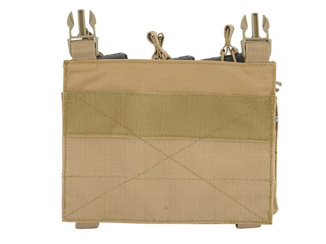 Tasca Tripla Porta Caricatore 5.56/9mm a Pannello - Tan